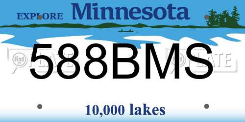 588BMS Minnesota License Plate