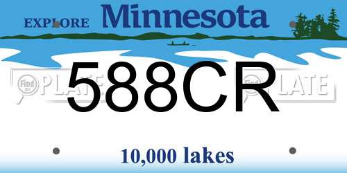 588CR Minnesota License Plate