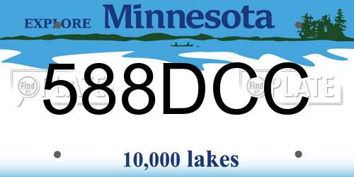 588DCC Minnesota License Plate