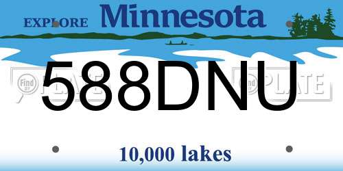 588DNU Minnesota License Plate