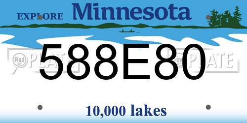 588E80 Minnesota License Plate