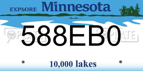 588EB0 Minnesota License Plate