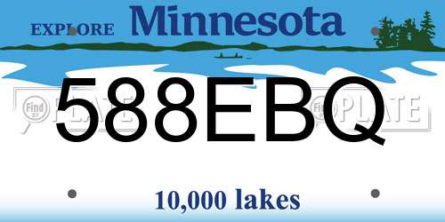 588EBQ Minnesota License Plate