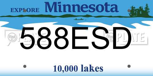 588ESD Minnesota License Plate