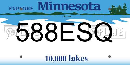588ESQ Minnesota License Plate