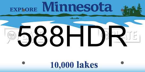 588HDR Minnesota License Plate