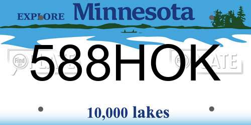 588HOK Minnesota License Plate