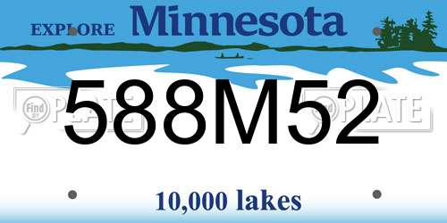 588M52 Minnesota License Plate