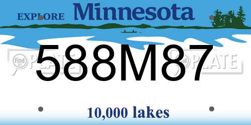 588M87 Minnesota License Plate