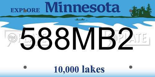 588MB2 Minnesota License Plate