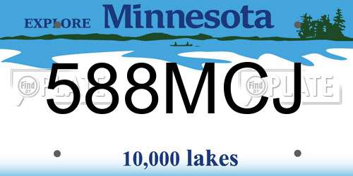588MCJ Minnesota License Plate