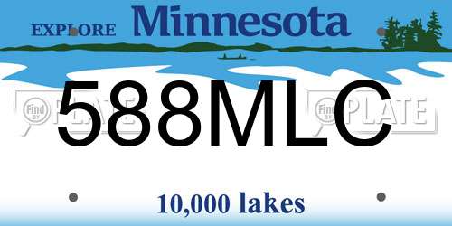 588MLC Minnesota License Plate