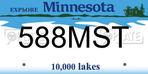 588MST Minnesota License Plate