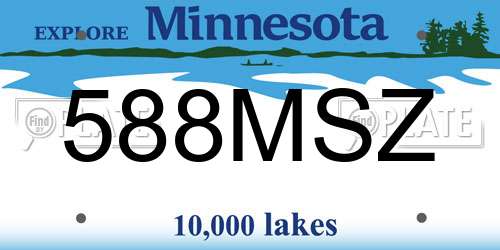 588MSZ Minnesota License Plate
