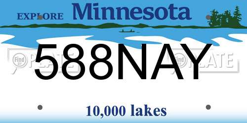 588NAY Minnesota License Plate