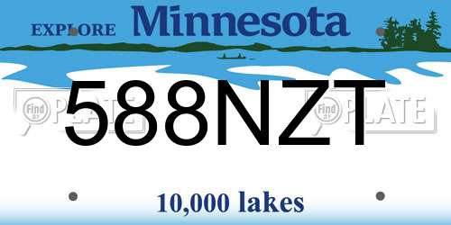 588NZT Minnesota License Plate