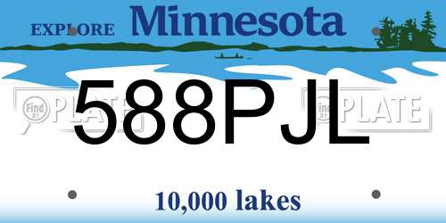 588PJL Minnesota License Plate