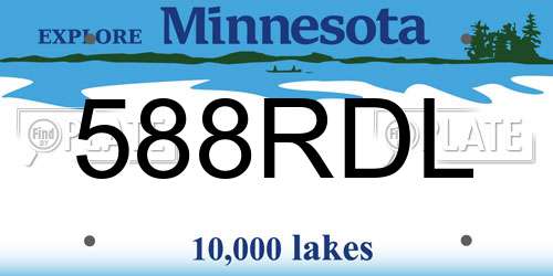 588RDL Minnesota License Plate