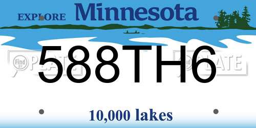 588TH6 Minnesota License Plate