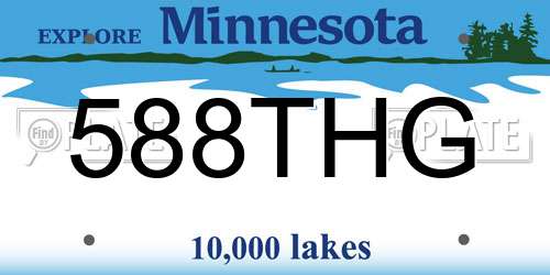 588THG Minnesota License Plate