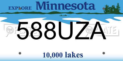 588UZA Minnesota License Plate
