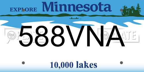 588VNA Minnesota License Plate