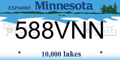 588VNN Minnesota License Plate