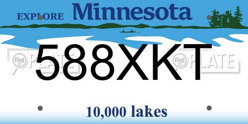 588XKT Minnesota License Plate