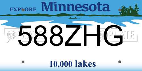 588ZHG Minnesota License Plate