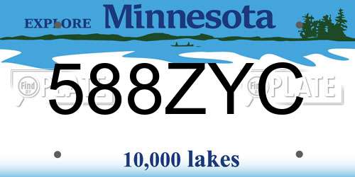 588ZYC Minnesota License Plate