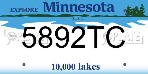 5892TC Minnesota License Plate
