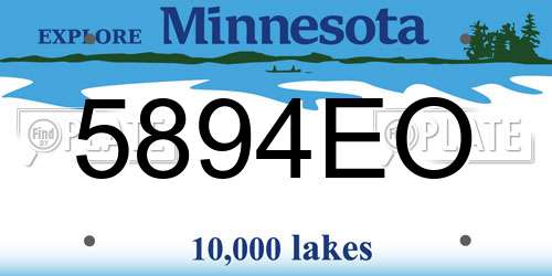 5894EO Minnesota License Plate
