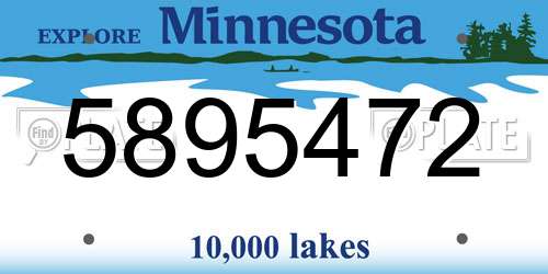 5895472 Minnesota License Plate
