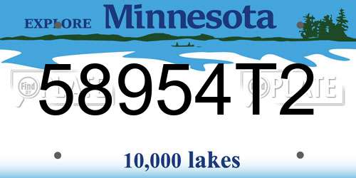 58954T2 Minnesota License Plate