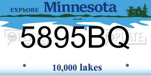 5895BQ Minnesota License Plate