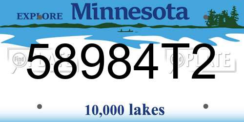 58984T2 Minnesota License Plate