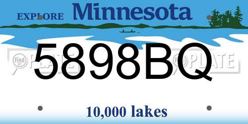 5898BQ Minnesota License Plate