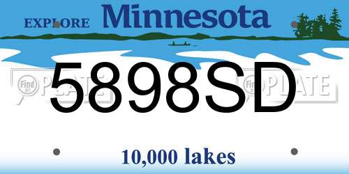 5898SD Minnesota License Plate