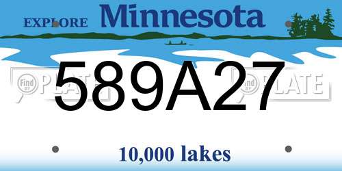 589A27 Minnesota License Plate