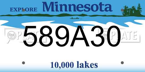 589A30 Minnesota License Plate