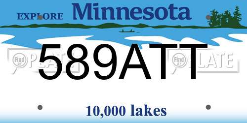 589ATT Minnesota License Plate