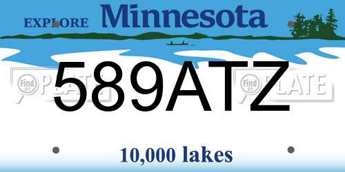 589ATZ Minnesota License Plate