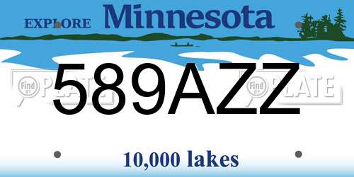 589AZZ Minnesota License Plate