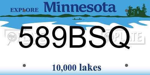 589BSQ Minnesota License Plate