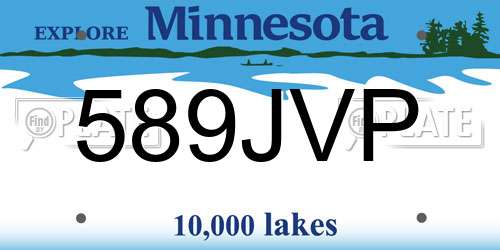 589JVP Minnesota License Plate