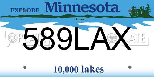 589LAX Minnesota License Plate
