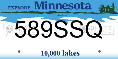 589SSQ Minnesota License Plate