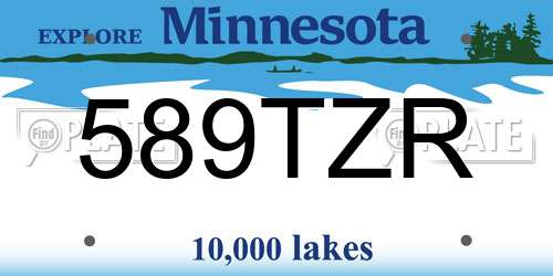 589TZR Minnesota License Plate