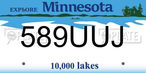 589UUJ Minnesota License Plate