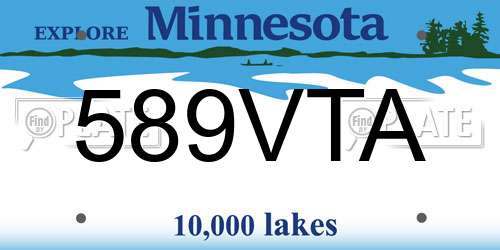 589VTA Minnesota License Plate
